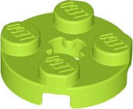 Lego (N) ~ Plate Round 2 x 2 with Axle Hole ~ [Lime]