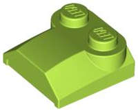 Lego (U) ~ Slope Curved 2 x 2 x 2/3 with 2 Studs and Curved Sides Lip End ~ [Lime]