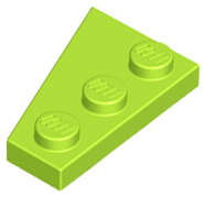 Lego (N) ~ Wedge Plate 3 x 2 Right ~ [Lime]