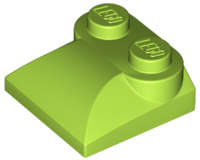 Lego (N) ~ Slope Curved 2 x 2 x 2/3 with 2 Studs and Curved Sides ~ [Lime]