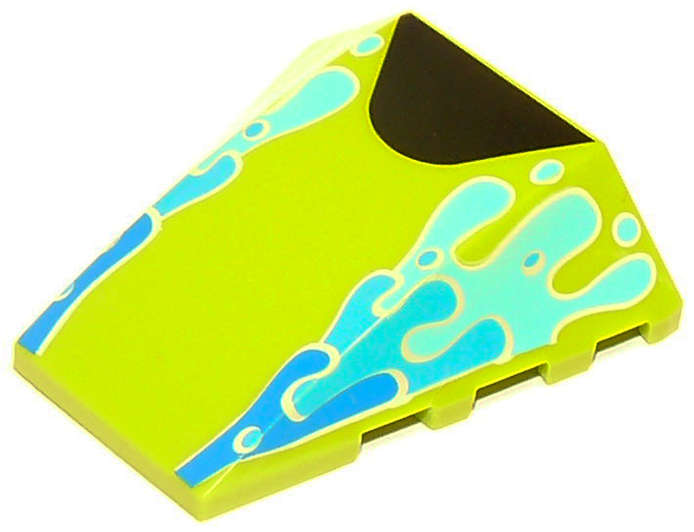 Lego (N) ~ Wedge 4 x 4 Triple Curved No Studs with Blue Dark Azure and Medium Azure Water S ~ [Lime]