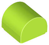 Lego (N) ~ Slope Curved 1 x 1 x 2/3 Double ~ [Lime]