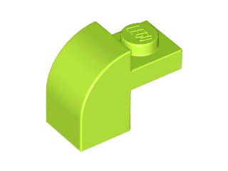 Lego (U) ~ Slope Curved 2 x 1 x 1 1/3 with Recessed Stud ~ [Lime]