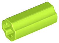 Lego (N) ~ Technic Axle Connector 2L (Smooth with x Hole + Orientation) ~ [Lime]