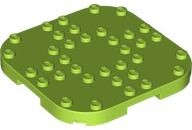 Lego (N) ~ Plate Modified 8 x 8 with Rounded Corners and 4 Feet ~ [Lime]