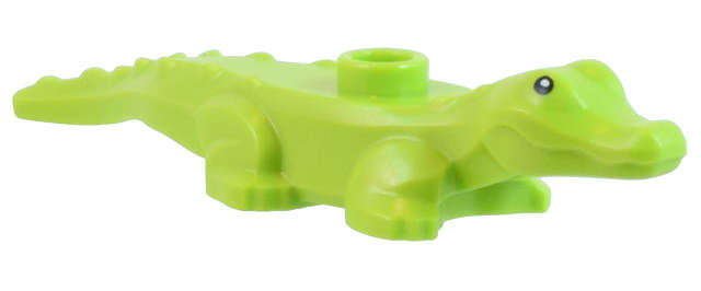 Lego NEW - Alligator / Crocodile Baby Hatchling with Black Eyes and White Pupils Pattern~ [Lime]
