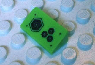 Lego (U) ~ Slope 30 1 x 2 x 2/3 with Four Black Hexagons Pattern (Sticker) - Set 70706 ~ [Lime]