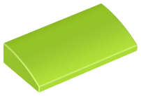 Lego (N) ~ Slope Curved 2 x 4 x 2/3 with Bottom Tubes ~ [Lime]