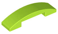 Lego (U) ~ Slope Curved 4 x 1 x 2/3 Double ~ [Lime]