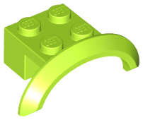 Lego (N) ~ Vehicle Mudguard 4 x 2 1/2 x 1 with Arch Round ~ [Lime]