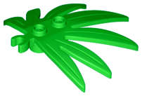 Lego NEW - Plant Leaves 6 x 5 Swordleaf with Open O Clip Thick~ [Bright Green]