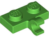 Lego (N) ~ Plate Modified 1 x 2 with Clip on Side (Horizontal Grip) ~ [Bright Green]
