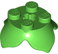 Lego (N) ~ Plant Leaves 2 x 2 with 4 Petals and Axle Hole ~ [Bright Green]