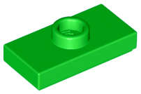 Lego (N) ~ Plate Modified 1 x 2 with 1 Stud with Groove and Bottom Stud Holder (Jum ~ [Bright Green]