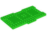 Lego (N) ~ Brick Modified 8 x 16 x 2/3 with 1 x 4 Indentations and 1 x 4 Plate ~ [Bright Green]