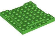 Lego (N) ~ Brick Modified 8 x 8 x 2/3 with 1 x 4 Indentations ~ [Bright Green]