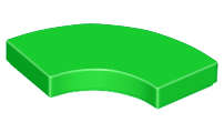 Lego (N) ~ Tile Round Corner 2 x 2 Macaroni ~ [Bright Green]
