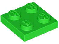 Lego (N) ~ Plate 2 x 2 ~ [Bright Green]
