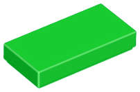 Lego (N) ~ Tile 1 x 2 ~ [Bright Green]