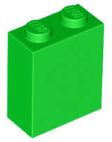 Lego (N) ~ Brick 1 x 2 x 2 with Inside Stud Holder ~ [Bright Green]