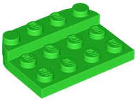 Lego (N) ~ Plate Round 3 x 4 x 2/3 Raised 1 x 4 ~ [Bright Green]
