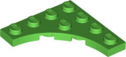 Lego (N) ~ Plate Modified 4 x 4 with 3 x 3 Curved Cutout ~ [Bright Green]