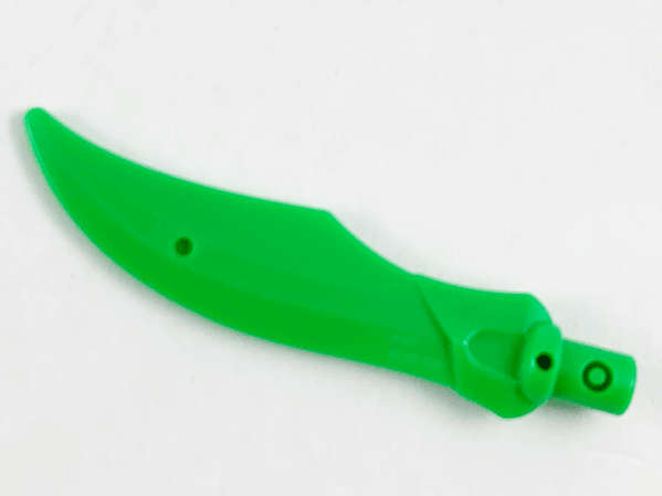 Lego (N) ~ Minifigure Weapon Sword Curved Blade with Bar ~ [Bright Green]