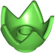 Lego (N) ~ Minifigure Headgear Crown Eggshell with 5 Points and Center Stud ~ [Bright Green]