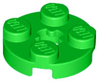 Lego (N) ~ Plate Round 2 x 2 with Axle Hole ~ [Bright Green]