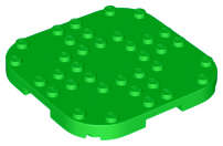 Lego (N) ~ Plate Modified 8 x 8 with Rounded Corners and 4 Feet ~ [Bright Green]