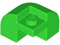 Lego (N) ~ Slope Curved 2 x 2 x 1 1/3 Corner Round with Recessed Stud ~ [Bright Green]