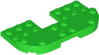 Lego (N) ~ Plate Round 4 x 8 x 2/3 Raised 2 x 8 and 2 x 2 Cutout ~ [Bright Green]