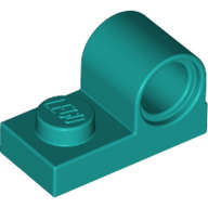 Lego (N) ~ Plate Modified 1 x 2 with Pin Hole on Top ~ [Dark Turquoise]