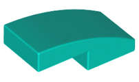 Lego (U) ~ Slope Curved 2 x 1 x 2/3 ~ [Dark Turquoise]