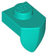 Lego (N) ~ Plate Modified 1 x 1 with Tooth Vertical ~ [Dark Turquoise]