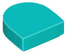 Lego (N) ~ Tile Round 1 x 1 Half Circle Extended ~ [Dark Turquoise]