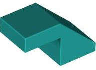 Lego (N) ~ Slope 45 2 x 1 with Cutout without Stud ~ [Dark Turquoise]