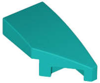 Lego (N) ~ Wedge 2 x 1 x 2/3 Right ~ [Dark Turquoise]
