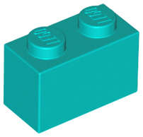 Lego (U) ~ Brick 1 x 2 ~ [Dark Turquoise]