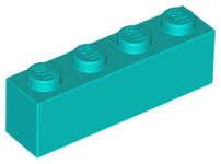 Lego (N) ~ Brick 1 x 4 ~ [Dark Turquoise]