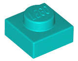 Lego (N) ~ Plate 1 x 1 ~ [Dark Turquoise]