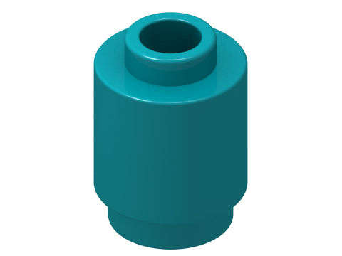 Lego (N) ~ Brick Round 1 x 1 ~ [Dark Turquoise]