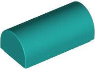 Lego (N) ~ Slope Curved 1 x 2 x 2/3 Double ~ [Dark Turquoise]