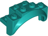 Lego (N) ~ Vehicle Mudguard 4 x 2 1/2 x 2 with Arch Round Solid Studs and Rounded ~ [Dark Turquoise]