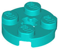 Lego (N) ~ Plate Round 2 x 2 with Axle Hole ~ [Dark Turquoise]