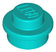 Lego (N) ~ Plate Round 1 x 1 ~ [Dark Turquoise]
