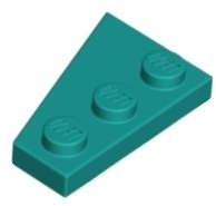 Lego (N) ~ Wedge Plate 3 x 2 Right ~ [Dark Turquoise]