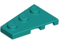 Lego (N) ~ Wedge Plate 3 x 2 Left ~ [Dark Turquoise]