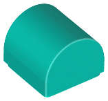 Lego (N) ~ Slope Curved 1 x 1 x 2/3 Double ~ [Dark Turquoise]
