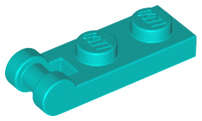 Lego (N) ~ Plate Modified 1 x 2 with Bar Handle on End ~ [Dark Turquoise]